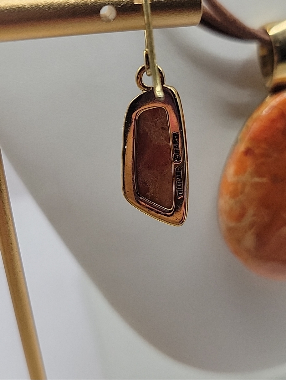 Barse Signed Sponge Coral Necklace And Earring Set With Leather Cord Western - Picture 6 of 10
